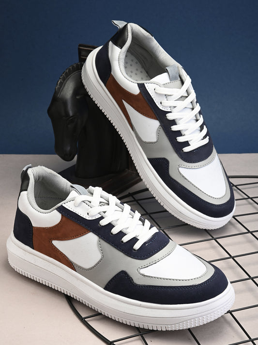Colorblock Branded Sneakers. (199-NVY)