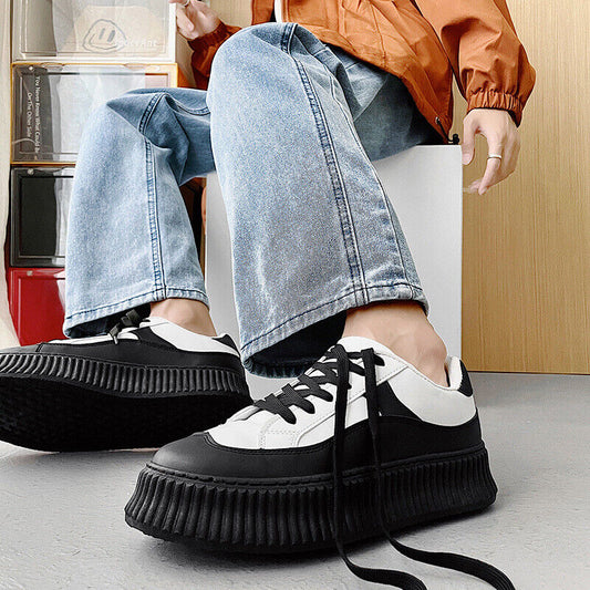 ASTEROID Chunky Fashion Black Skateboard Shoes for Men
